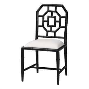 bali & pari Boone Dining Chair with Chinoiserie Design Black