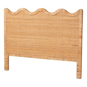 bali & pari Cassio Scalloped Natural Rattan Headboard Queen