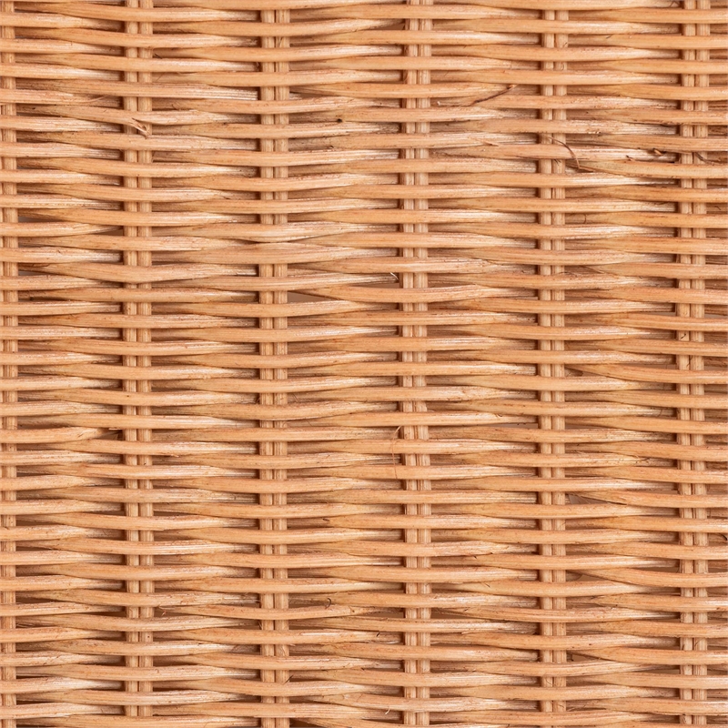bali & pari Hendrina Natural Rattan and Mahogany Wood Shoe Cabinet 3-Tier
