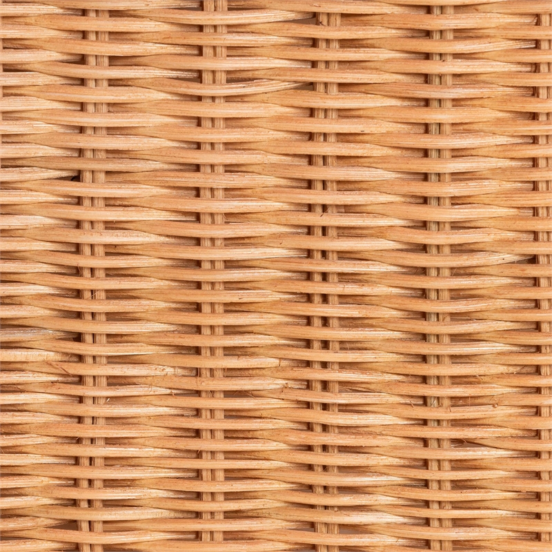 bali & pari Hendrina Natural Rattan and Mahogany Wood Shoe Cabinet 4-Tier