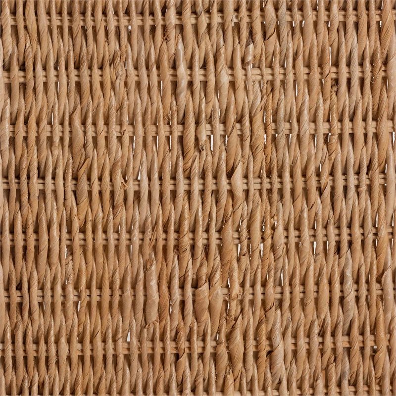 bali & pari Elvera Woven Seagrass and Mahogany Wood Counter Stool