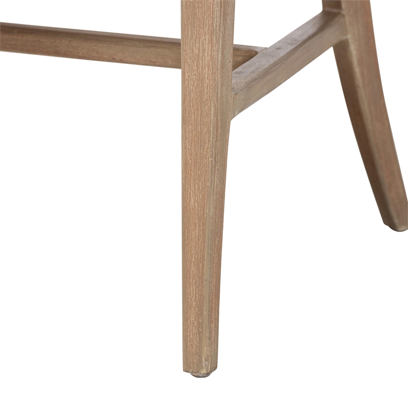 bali & pari Vellon Woven Seagrass and White Wash Mahogany Wood Dining Chair