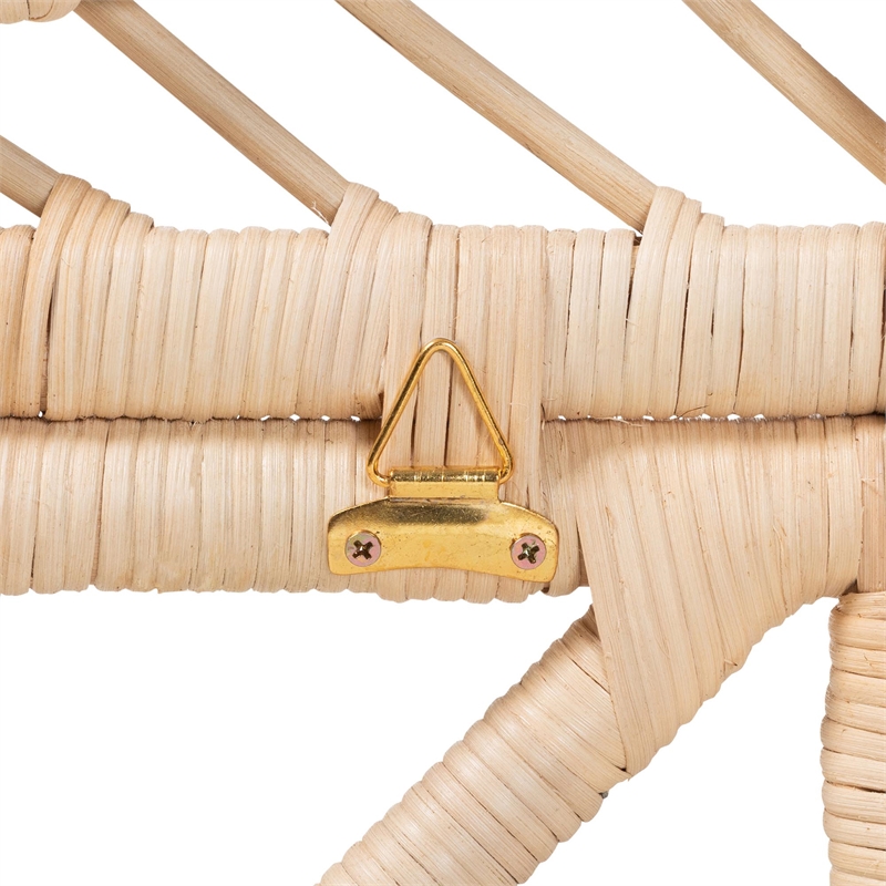 bali & pari Lolita Natural Rattan Freestanding Headboard with Leaf Motif Twin