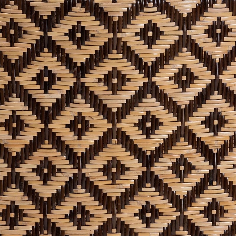 bali & pari Storsel Natural Rattan and Teak Wood Counter Stool Two-Tone Brown