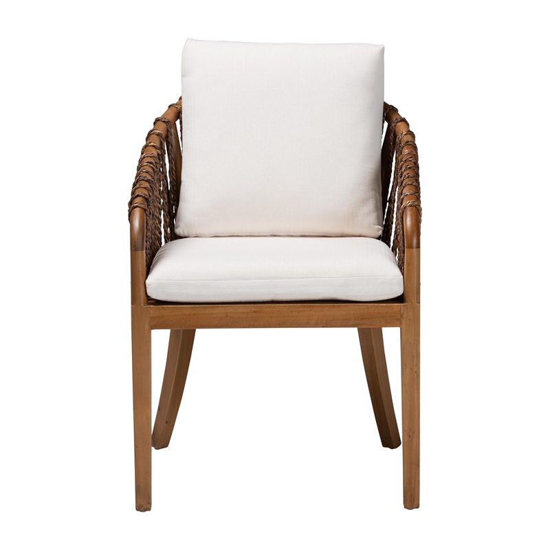 bali & pari Varen Seagrass and Mahogany Wood Dining Chair