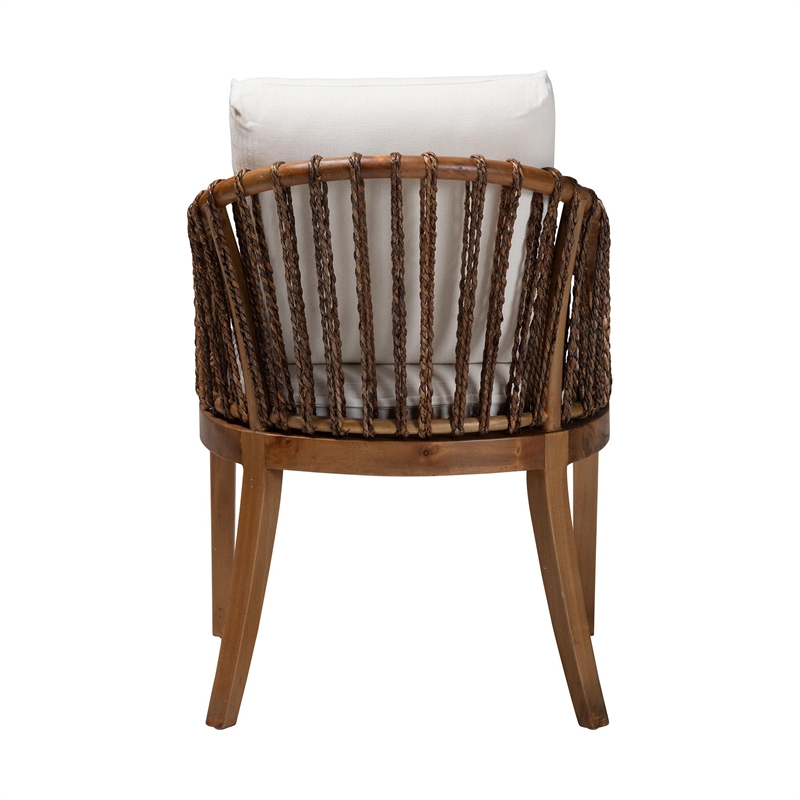 bali & pari Varen Seagrass and Mahogany Wood Dining Chair