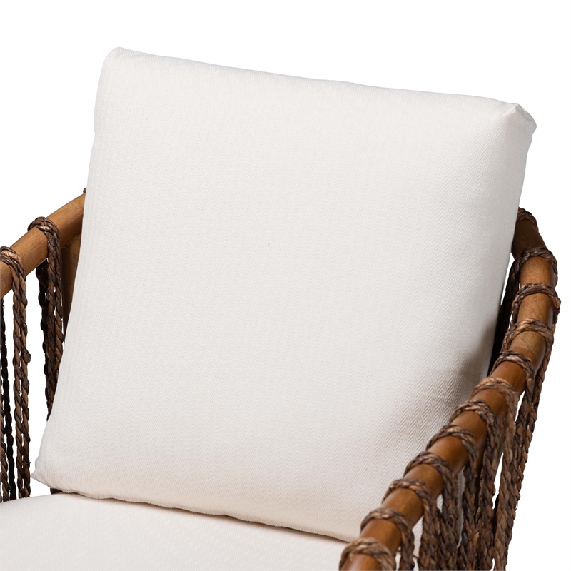 bali & pari Varen Seagrass and Mahogany Wood Dining Chair