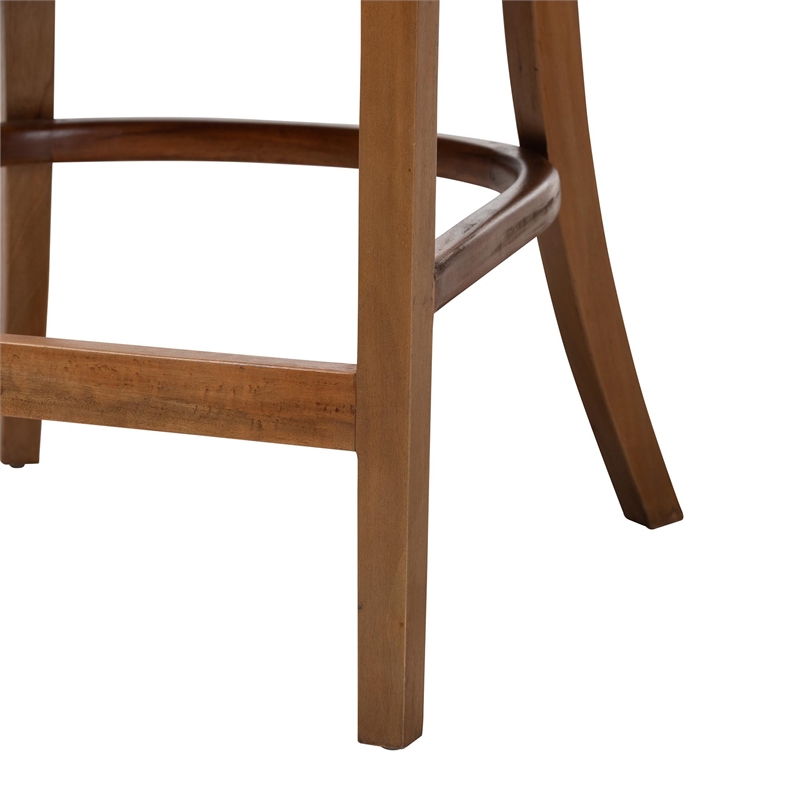 bali & pari Varen Seagrass and Mahogany Wood Counter Stool