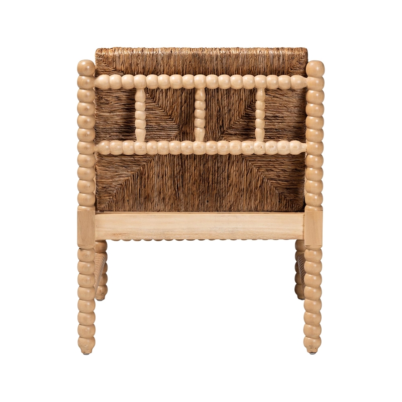bali & pari Dolores Woven Seagrass Armchair with Bobbin Frame