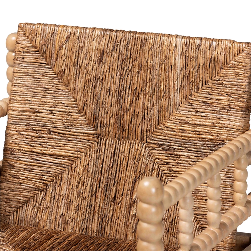 bali & pari Dolores Woven Seagrass Armchair with Bobbin Frame