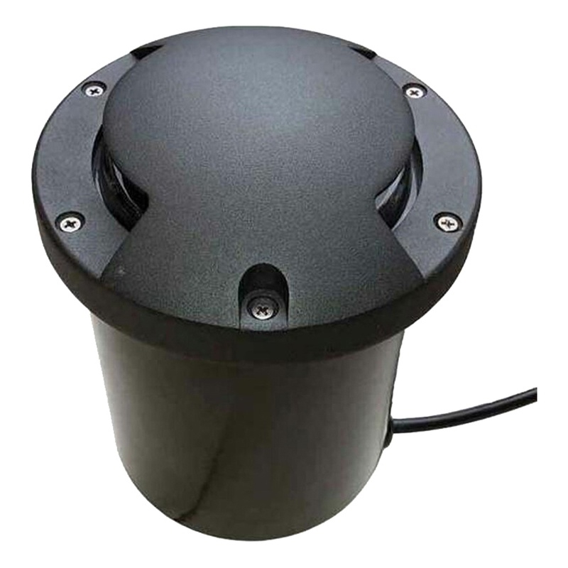 AQ Lighting 120V Metal Well Light with Bi-Directional Cover Landscape in Black