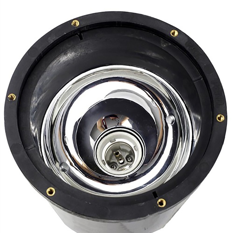 AQ Lighting 120V Metal Well Light with Louvered Grill Cover Landscape in Black
