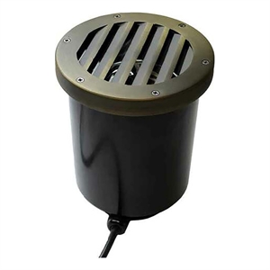 AQ Lighting Metal Well Light with Louvered Grill Cover Landscape in Bronze