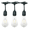 AQ Lighting Plastic Dimmable Outdoor LED 12 Patio String Light in Black