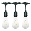 AQ Lighting Plastic Dimmable Outdoor LED 15 Patio String Light in Black