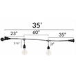 AQ Lighting Plastic Dimmable Outdoor LED 7 Patio String Light in Black