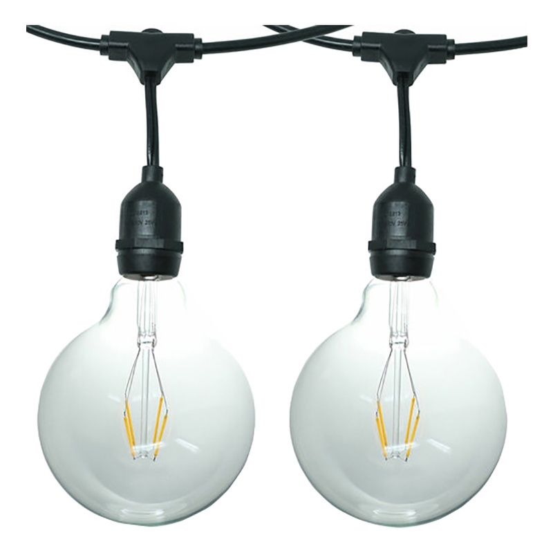 AQ Lighting Plastic Dimmable Outdoor LED 7 Patio String Light in Black