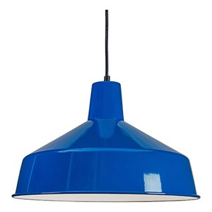 AQ Lighting Cast Iron Vintage Barn Hanging Metal Pendant Light in Blue