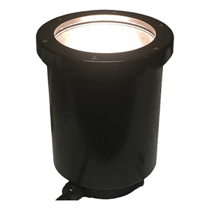 AQ Lighting 120V Metal & Composite Well Light with Open Face Cover in Black