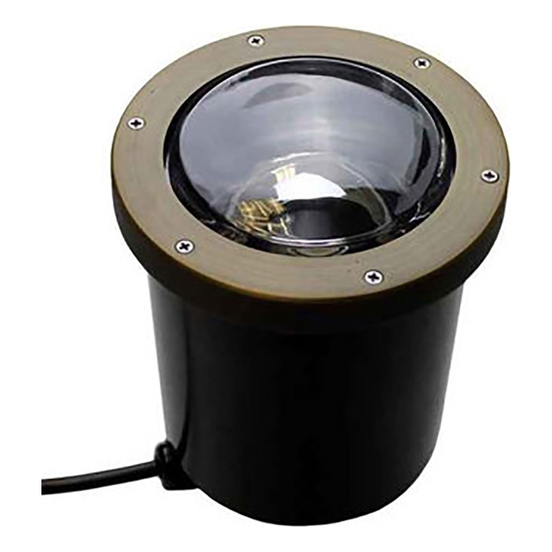 AQ Lighting Metal Well Light with Open Face Cover in Bronze Finish