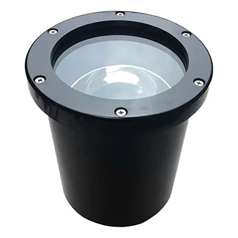AQ Lighting 120V Composite & Metal Well Light with Open Face Cover in Black
