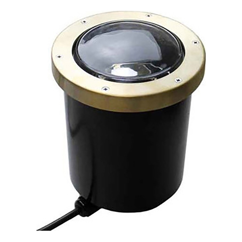AQ Lighting Metal and Composite Well Light with Open Face Cover in Brass