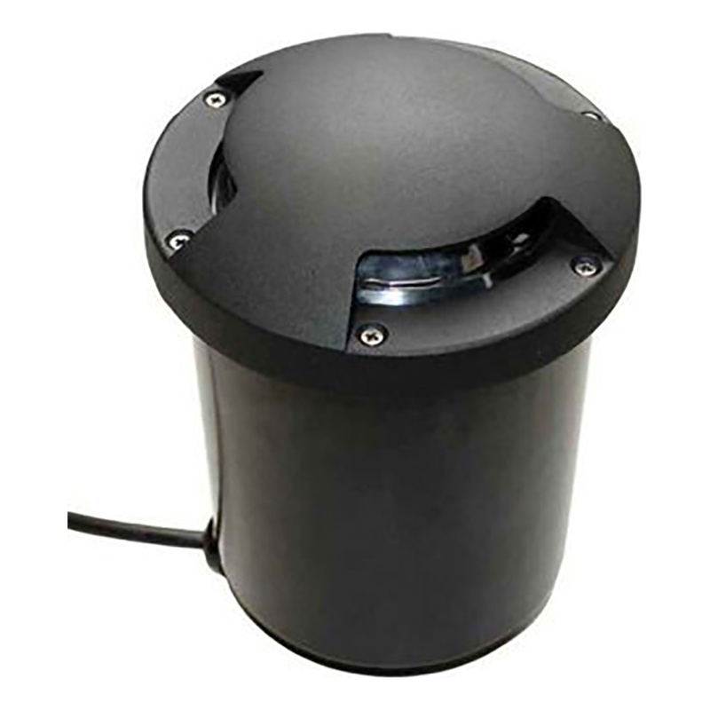 AQ Lighting 120V Metal Well Light with Tri-Directional Cover Landscape in Black