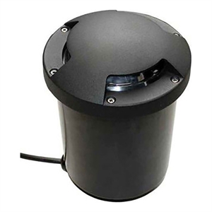 AQ Lighting 120V Metal Well Light with Tri-Directional Cover Landscape in Black