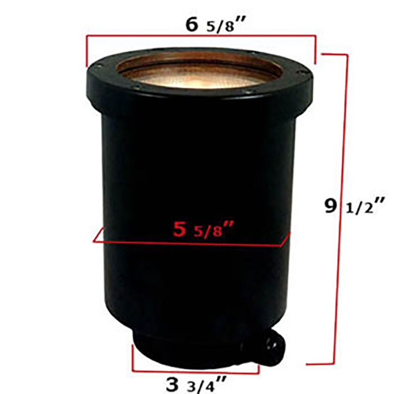 AQ Lighting Metal Well Light with Tri-Directional Cover Landscape in Brass
