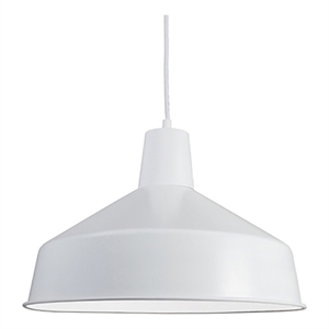 AQ Lighting Cast Iron Vintage Barn Hanging Metal Pendant Light in White