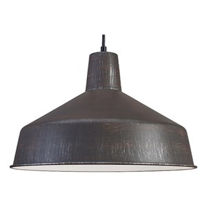 AQ Lighting 16&quot Cast Iron Vintage Barn Hanging Pendant Light in Retro Bronze