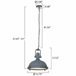 AQ Lighting Large Aluminum Hanging Pendant Ceiling Light Fixture in Rustic Brown