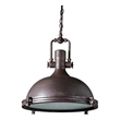 AQ Lighting Large Aluminum Hanging Pendant Ceiling Light Fixture in Rustic Brown