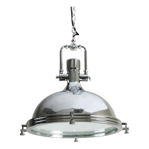 AQ Lighting Large Aluminum Hanging Pendant Ceiling Light Fixture in Chrome