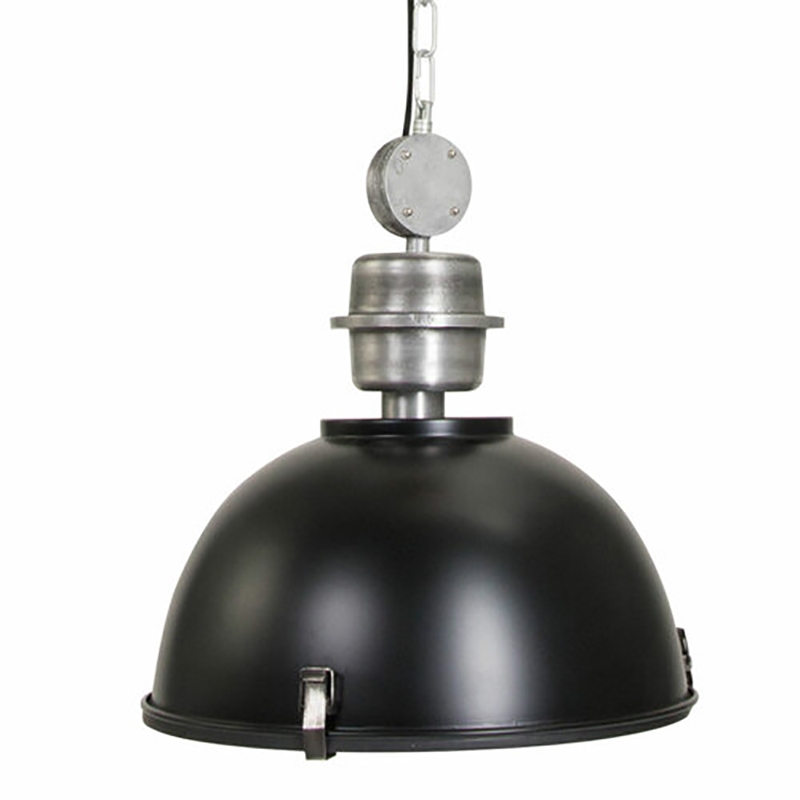 AQ Lighting Large Aluminum Warehouse Barn Hanging Kitchen Pendant Light in Black