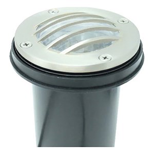 AQ Lighting Metal & Composite Well Light with Curved Grill Cover in Nickel