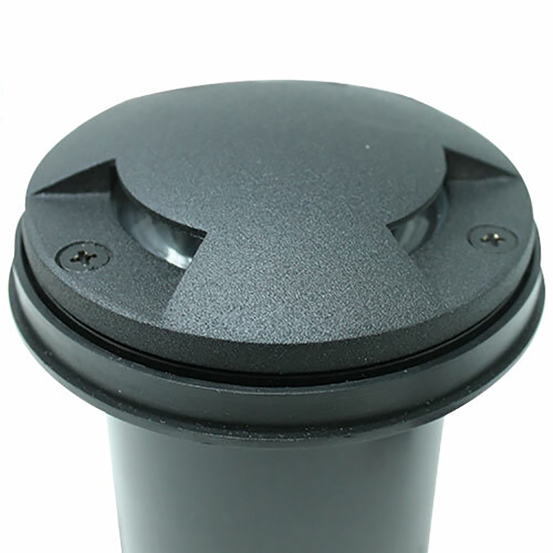 AQ Lighting Metal & Composite Pathway Well Light with Tri-Directional in Black