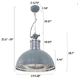 AQ Lighting Aluminum Open Bottom Hanging Pendant Ceiling Light in Gray