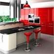 AQ Lighting Large Aluminum Warehouse Barn Hanging Kitchen Pendant Light in Red