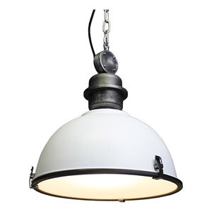 AQ Lighting Large Aluminum Warehouse Barn Hanging Kitchen Pendant Light in White
