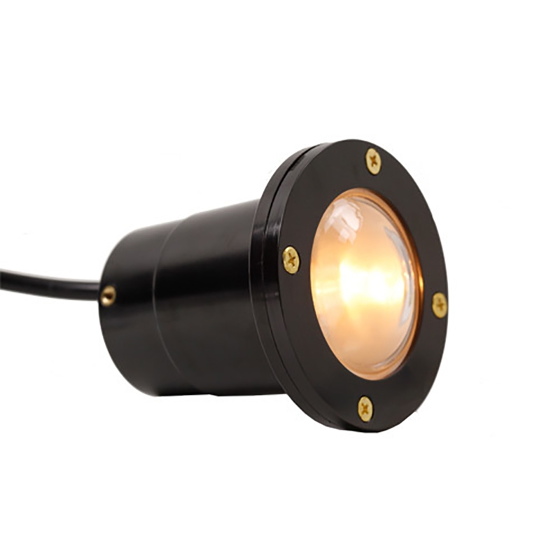 AQ Lighting Metal & Composite Well Light with Open Face Cover in Black