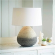 AQ Lighting Natural Seagrass & Fabric LED Table Lamp in White/Black Gradient