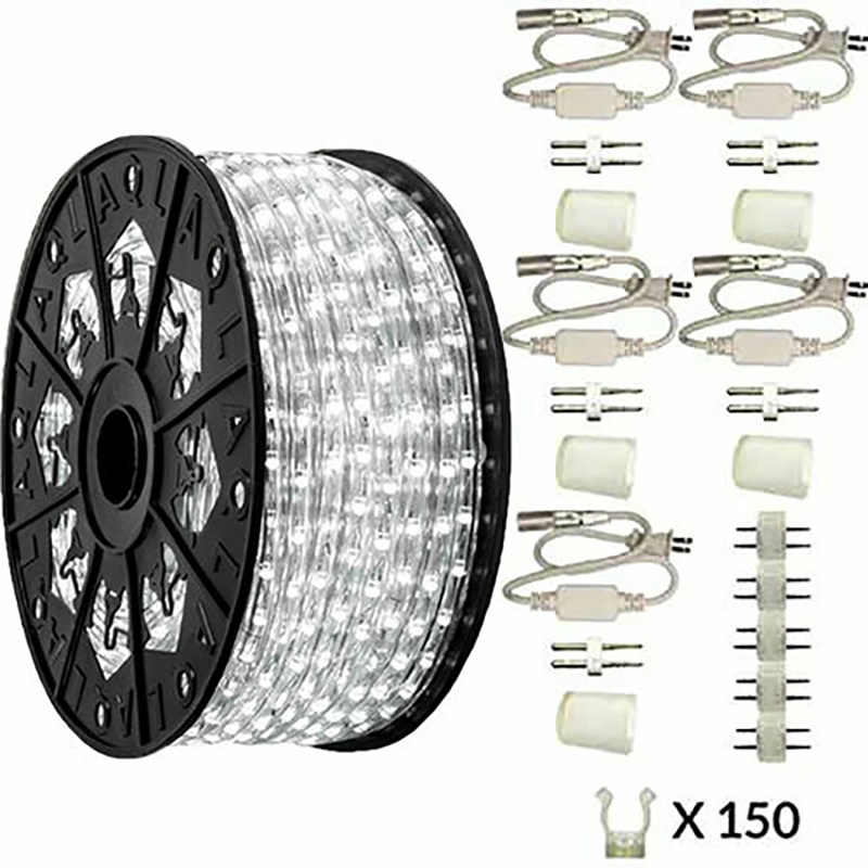 AQ Lighting Deluxe Plastic LED Rope Light Kit with Waterproof in Cool White