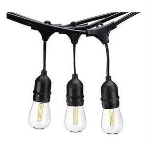 AQ Lighting 576&quot Plastic Outdoor Patio LED with 15 String Light in Black