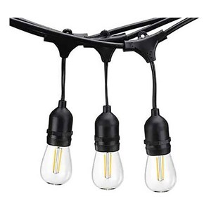 AQ Lighting 576&quot Plastic Outdoor Patio LED with 24 String Light in Black