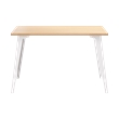 Orison 24x48 Mid Century Modern Metal Desk - Alpine White / Platinum Oak