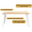 Orison 24x48 Mid Century Modern Metal Desk - Alpine White / Platinum Oak