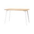 Orison 24x48 Mid Century Modern Metal Desk - Alpine White / Platinum Oak
