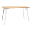 Orison 24x48 Mid Century Modern Metal Desk - Alpine White / Platinum Oak