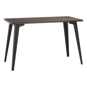 Orison 24x48 Mid Century Modern Metal Desk - Black / Trail Walnut